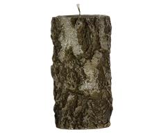 Wiedemann Stumpenkerzen in Holzoptik Tanne, Wachs, Braun, 13 x 7 cm, 4-Einheiten