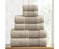 Amrapur Overseas Handtuch-Set, 100% gekämmte Baumwolle 6-Piece Sand