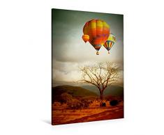 Premium Textil-Leinwand 80 x 120 cm Hoch-Format Heißluftballone durchqueren Afrika | Wandbild, HD-Bild auf Keilrahmen, Fertigbild auf hochwertigem Vlies, Leinwanddruck von Liselotte Brunner-Klaus