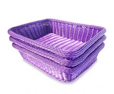 colorbasket ev02515 rechteckig Dick Trim Aufbewahrungskorb (Set von 3), groß, Violett