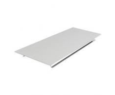 thermohauser Tortenplatte (Stahl rostfrei), rechteckig, 39,5x16,0x3,0 cm, poliert, mit Fußleiste