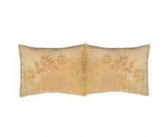 2 Stück Chenille Floral Queen Size Kissenbezüge/Kissenbezüge/Sham Outdoor – Lendenwirbelkissen 55,9 x 76,2 cm Kissenbezug für Terrasse, Lodge, Landhaus, Bauernhof, Garten, Terrasse, Baumhaus Garten 22x30 Beige (Mustard Yellow Chrysanthemum)