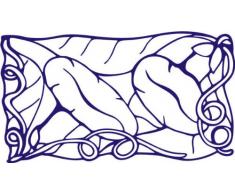 INDIGOS/Wandaufkleber-e182 hübsche Trompetenblume 160x89 cm-blau, Vinyl, 160 x 89 x 1 cm