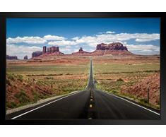 Poster Foundry Fotoposter, Motiv: Forrest Gump Point mexikanischer Hut, Monument Valley Foto, Kunstdruck, 30,5 x 45,7 cm Framed in Black Wood 14x20 inch Mehrfarbig / 7995