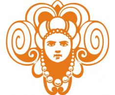 INDIGOS 4051095025382 Wandtattoo w253 Ornament 120 x 108 cm, orange