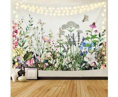 Alishomtll Wandteppich mit Blumenmuster, Bunte Kräuter, Tapisserie, Wildblumen, Pflanzen 51.2 x 59.1 bunt