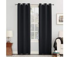 Sun Zero Easton Blackout Energy Efficient Vorhang, schwarz, 40 x 108 Panel