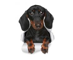 Winston & Bear Wandtattoo Dackel Dackel Dackel Hund – 2 Pack – Wiener Hund WC Aufkleber – 3D Hund Auto Fenster und Stoßstange – Einzelhandelsverpackte Dackel Liebhaber Geschenke