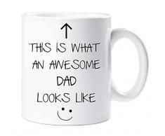 60 Second Makeover Limited 60SECMUG650 Tasse mit Aufschrift „60 Second Makeover This Is What An Awesome Dad Looks Like“, V2, Vatertag, Geburtstag, Weihnachten, keramik, weiß