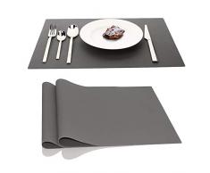 IPHOX Große Silikonmatten Tischmatten Platzsets Arbeitsplattenschutz 44,7 x 32,6 x 1 mm, 2 Stück dunkelgrau