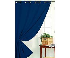 Homemaison Vorhang Blickdicht Nicht Feuer M1, Polyester, Ultramarinblau, 180 x 140 cm
