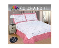 ForenTex Tagesdecke VL-2629, Bestickt, mit Bezügen für Frühling/Sommer/Herbst Rosa 250 x 260 cm + 2 x 50 x 70 Kissen 3