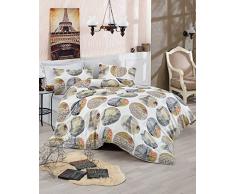 Eponj Home Bettwäsche-Set für Doppelbett 200 x 220 cm Bianco Sabbia Beige