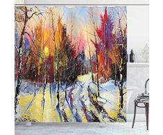 ambesonne Polyester-Home Decor Kollektion-Badezimmer Dusche Vorhang Set mit Haken, Polyester 100 % Polyester, Multi 26, 69W x 84L