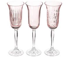 Crystaljulia 14686 Sektgläser 3er Satz Crystalite hellrosa