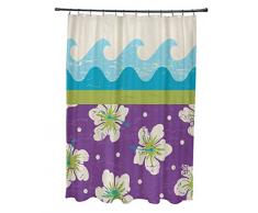 E-design Surf, Sand und Meer, Blütenmuster Dusche Vorhang, hellgrün