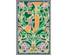 Indigos 4051719711011 Wandtattoo MF078 J Buchstabe wundervolles Ornament Pflanze Blume Tribal 80 x 49 cm