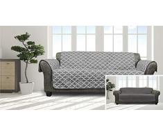 Quick Fit Coby Sofabezug, wendbar, wasserabweisend, Mikrofaser, Grau, Sofa