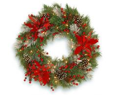 National Tree Dekokranz mit Zapfen, 61 cm Schottenmuster, kariert, Kranz 30-Inch grün