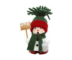 Alexander Taron 1-675 Christian Ulbricht Räucherstäbchen Schneemann mit grünem Hut/Schal, 11,4 cm H x 7,6 cm, Grau