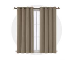 Deconovo Gardinen Blickdicht Grau Vorhänge Thermo, Taupe, 138x140