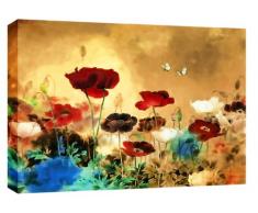 CHINESE ARTWORK Canvas Interiors Leinwandbild, chinesisches Blumenmotiv, aufhängfertig, 3 cm Rahmen, 76,2 x 50,8 cm