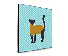 Carolines Treasures Wandtafel mit gelbem Riegel, Marderblau kariert, Mehrfarbig