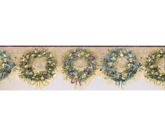 FAM65073B Tapetenbordüre Calico Kränze, 15,9 x 38,1 cm