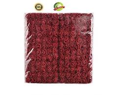 Schaumrose 144 Stück 2 cm Mini Künstliche Blumen Blumenstrauß Multicolor Rose Blume Hochzeit Scrapbooking Dekoration Rose Fake Blume Burgunderfarben
