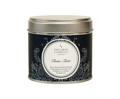 Shearer Candles Duftkerze Clean Slate, Duftkerze in Dose, Baumwolldocht, Duft & ätherische Öle, Grau, Weiß, Silber, groß