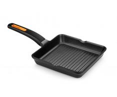 Braisogona Effiziente Plus Aluguss Grillpfanne, quadratisch, schwarz, Aluminiumguss, schwarz, 28 cm