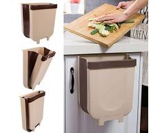 ELVASEN Hängender Mülleimer, zusammenklappbar, Wandmontage, Mülleimer für Küche, Schrank, Tür, Schublade, Schlafzimmer, Schlafsaal, Auto, Mülleimer