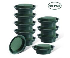 ANPHSIN 10 Stück Runde Blumensteckschaum in Einzel-Design Schüssel - Blumensteck-Set für Tischdekoration Hochzeit Gang Blumenzubehör Partydekoration (grün)