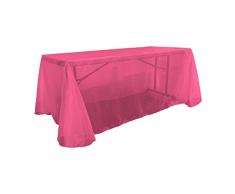 La Leinen Sheer Spiegel Organza Tischdecke, rechteckig, Polyester, Fuchsia, 228.6 x 335.28 x 0.022 cm