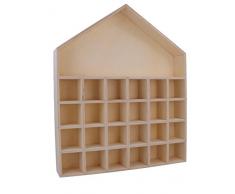 Artemio Adventskalender 24 Tampons, Holz, 27,5 x 33x 4,5 cm