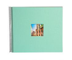 Goldbuch Spiralalbum, Bella Vista, Mit Fensterausschnitt für eigenes Bild, 34 x 30 cm, 40 schwarze Seiten, Leinen, Aqua, 25907