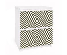 Apalis 91083 Möbelfolie für Ikea Malm Kommode - Selbstklebe Geometrisches Design, gröÃe 2 mal, 20 x 40 cm, braun