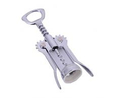 IOQSOF Flügelkorkenzieher, Korkenzieher, Korkenzieher, Zubehör mit einem wiederverwendbaren Vakuum-Weinflaschenverschluss, Silber