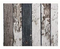Glorex 6 1330 009 - Design Tapete, Holzlatten shabby schwarz / braun, ca. 120 x 53 cm, ideal zum Basteln und Dekorieren