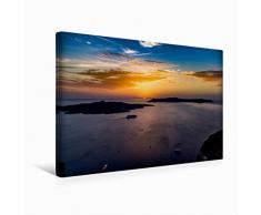 Leinwand Der wunderbare Sonnenuntergang auf Santorini. 45x30cm, Special-Edition Wandbild, Bild auf Keilrahmen, Fertigbild auf hochwertigem Textil, Leinwanddruck, kein Poster