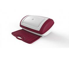 Bama Brotdose mit Schneidebrett, Resin, Bordeaux, 41 x 28 x 19 cm