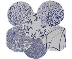 Nador Mix Abendessen Teller, Porzellan, Blau, 0,1 x 0,1 x 0,1 cm