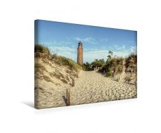 Calvendo Premium Textil-Leinwand 45 cm x 30 cm quer, Leuchtturm Prerow | Wandbild, Bild auf Keilrahmen, Fertigbild auf echter Leinwand, Leinwanddruck Menschen Menschen