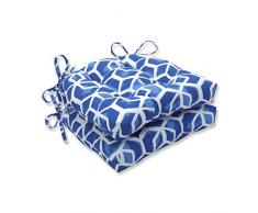 Pillow Perfect Celtic Admiral Stuhlkissen für drinnen und draußen, groß, 17,5 x 16,5 x 4, Blau, 2 Stück