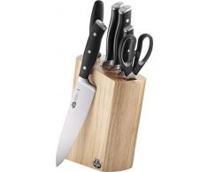 Ballarini 18790-017-0 Savuto Nero Messerblock, 7-teilig, Holz, Edelstahl