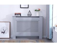 YAKOE Moderner Heizkörperverkleidung Holz MDF Wandschrank in 4 Größen, Engineered, Grau, Medium
