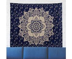l-SMART Mandala Psychedelic Bohemian Indian Wall Hanging Tapisry Perlenblatt Strand Picknickdecke 51 x 60 Schwarz/Beige