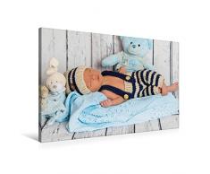 Calvendo Premium Textil-Leinwand 90 cm x 60 cm Quer, Süße Baby-Träume | Wandbild, Bild auf Keilrahmen, Fertigbild auf Echter Leinwand, Leinwanddruck: Ein Motiv - Hallo Leben Menschen Menschen
