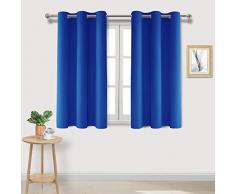 DWCN Ösenvorhang, für Schlafzimmer, Wohnzimmer, Polyester-Mischgewebe, königsblau, 42x45 | inch