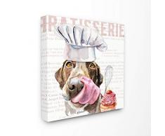 Stupell Industries Leinwandbild, Motiv: Schokoladen-Labrador, Küche, Bäckerei, Haustier, Aquarellgemälde, 24 x 24 cm, Design von Künstler Jennifer Redstreake